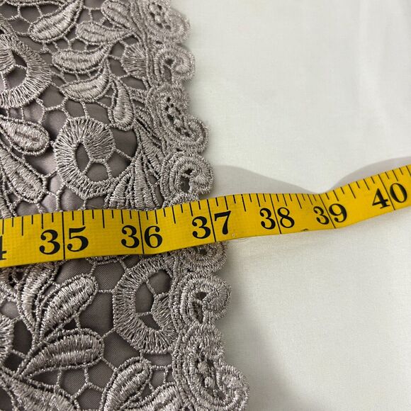 R&M Richards Petite 6P Metallic Lace Flower Dress with Satin Sash - Picture 12 of 12